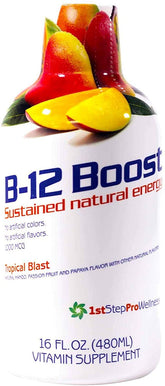 1st Step B-12 Tropical Blast: botella de 16 oz para energía sostenida.