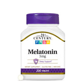 Melatonina 3 mg de 21st Century en botella para rutina nocturna