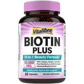 Vitalibre Biotina 10000mcg en frasco para cabello sano