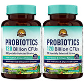 Vitalitown Probióticos: botella frontal con 120 mil millones UFCs para apoyo digestivo.