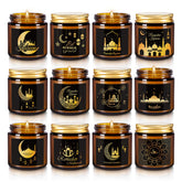 Aamdkcyu Ramadán Mubarak velas en jarra marrón para relajación y oración