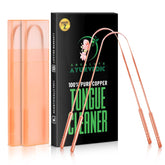 Rascador de lengua Absolute Ayurvedic cobre para adultos con estuche de viaje, limpieza bucal