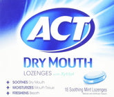 ACT pastillas para resequedad de boca, mentas de menta suave para alivio práctico.