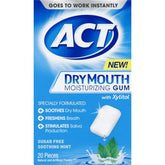 ACT Goma de mascar hidratante para boca seca, empaque compacto, ideal para llevar.