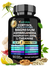 Adndale cortisol reductor cápsulas: frasco para equilibrio diario y bienestar.