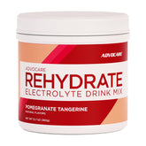 AdvoCare Rehydrate; sobre sabor granada-mandarina; hidratación equilibrada durante entrenamientos.