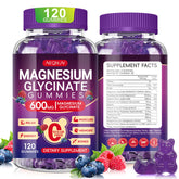 AEQNJV magnesio glicinato gummies con sabor frutos rojos y beneficio relajante.