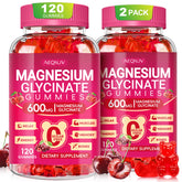 AEQNJV gomitas magnesio glicinato 600mg, botella frontal para relajación nocturna.