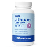 AiVital Lithium Orotate 5mg, botella: apoyo diario para equilibrio y concentración.