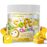 Gomitas Allcoovita de hierro con sabor piña, ideal para energía diaria en formato práctico