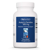 Allergy Research Group Acetyl-L-Carnitine 500 mg botella, apoyo metabólico y energía diaria.