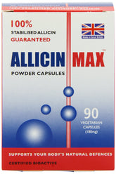 ALLICINMAX Allicin Max en botella, cápsulas vegetales de fácil ingesta diaria.