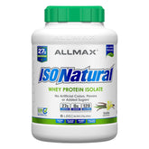 ALLMAX ISONATURAL, lata de 5 lb, proteína de suero aislada con vainilla.