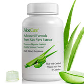 AloeCure cápsulas 300 mg en primer plano para soporte digestivo diario.