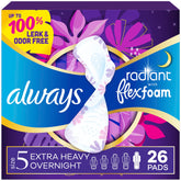 Always Radiant FlexFoam con Alas: protección segura y cómoda durante la jornada