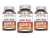 Amazing Formulas ácido fólico 800 mcg, botella para uso diario