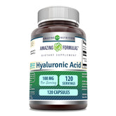 Amazing Formulas Ácido Hialurónico 100 mg, cápsula, apoyo a la hidratación diaria de la piel
