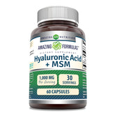 Amazing Formulas ácido hialurónico MSM cápsulas en bote para uso diario