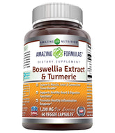 Amazing Formulas boswellia, cápsulas vegetarianas en botella, soporte para movilidad diaria.