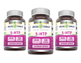Amazing Formulas 5-HTP en botella con etiqueta clara que destaca pureza