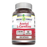 Amazing Nutrition Acetil-L-Carnitina, botella visible, posible apoyo de energía diaria.