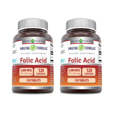 Amazing Nutrition ácido fólico 5000 mcg, tabletas para apoyo diario.