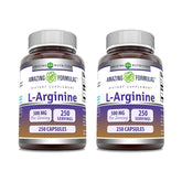 Amazing Nutrition L-Arginina 500 mg en cápsulas para apoyo diario de aminoácidos