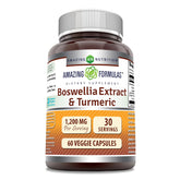 Amazing Nutrition boswellia-turmeric cápsulas en frasco para rutina diaria.