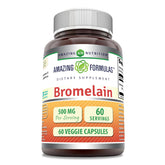 Amazing Formulas Bromelina 500 mg, botella frontal, apoyo a la digestión suave