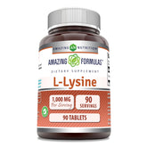 Amazing Nutrition Lisina 1000mg: frasco de tabletas para apoyo diario.