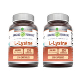 Cápsulas Amazing Nutrition lisina 500 mg para ingesta diaria de aminoácidos.