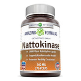 Amazing Nutrition Nattokinase cápsulas veganas de 100 mg para apoyo potencial a la circulación