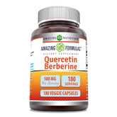 Botella de Amazing Nutrition Quercetin Berberine mostrando la dosis por servicio para uso diario