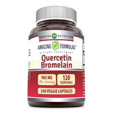 Amazing Nutrition quercetina 800 mg con bromelina 165 mg cápsulas vegetales, posible refuerzo antioxidante