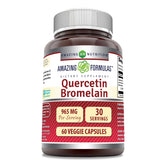 Amazing Nutrition Quercetina 800 mg con Bromelina en cápsulas vegetales; posible apoyo a la salud general.