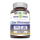 Amazing Nutrition Zinc Gluconato 50 mg, tableta para uso diario