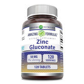Amazing Nutrition Zinc gluconato: frasco de tabletas para uso diario.