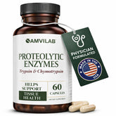 AMVILAB enzimás proteolíticas cápsulas para facilitar la digestión de proteínas.