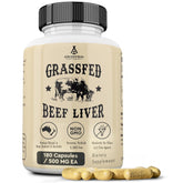 Ancestral Supplements Higado de res frasco: cápsulas fáciles de tomar para apoyo diario de energía.