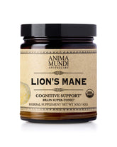 Anima Mundi Apothecary melena de león polvo cerebral para apoyo cognitivo.