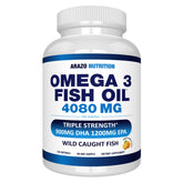 Arazo Nutrition Omega-3, botella con limón suave para uso diario.