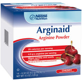 Arginaid, polvo de arginina con sabor cereza, listo para mezclar en agua.