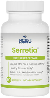 Arthur Andrew Medical Serretia: botella de 90 cápsulas lista para uso diario.