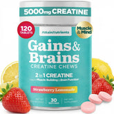 Attain Nutrients Creatine Chews frasco abierto, ideal para entrenamiento diario.