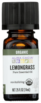 Aura Cacia Aceite Lemongrass, botella de 7.4 ml para difusor y uso diario
