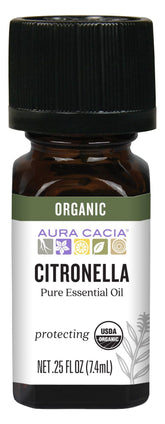 Aura Cacia Citronella, frasco de aceite puro para aromaterapia fresca