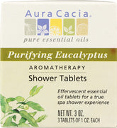 Aura Cacia tableta de ducha eucalipto para una aromaterapia refrescante durante la ducha.