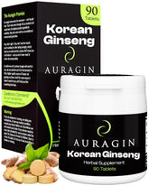 Tabletas Auragin Ginseng Rojo Coreano para energía diaria