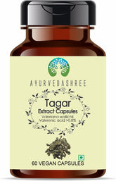 AYURVEDASHREE Tagar Extract 500mg: frasco con cápsulas para uso diario