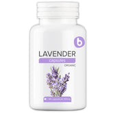Cápsulas de lavanda de la marca b en botella, promueven relajación suave y equilibrio.